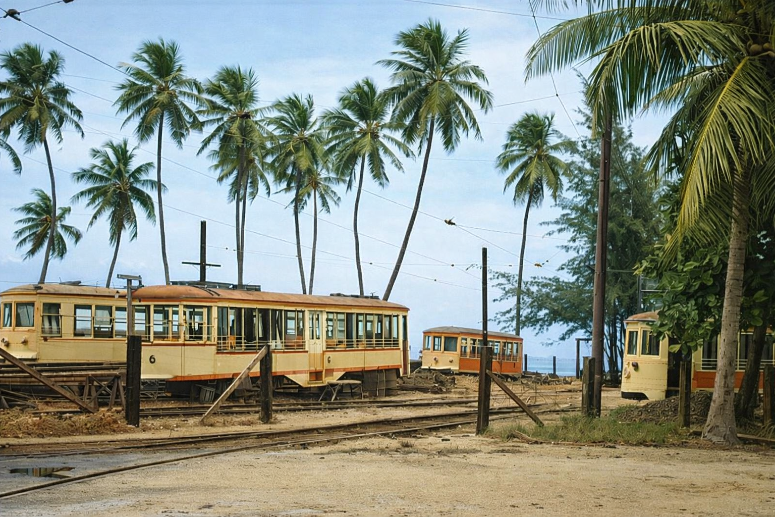 Tranvías abandonados Parque Borinquen - colorized